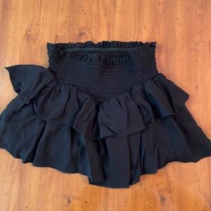 Katie J NYC Black Ruffled Skirt
